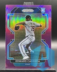 2022 Panini EDWARD CABRERA Purple Prizm Rookie #102 Miami Marlins
